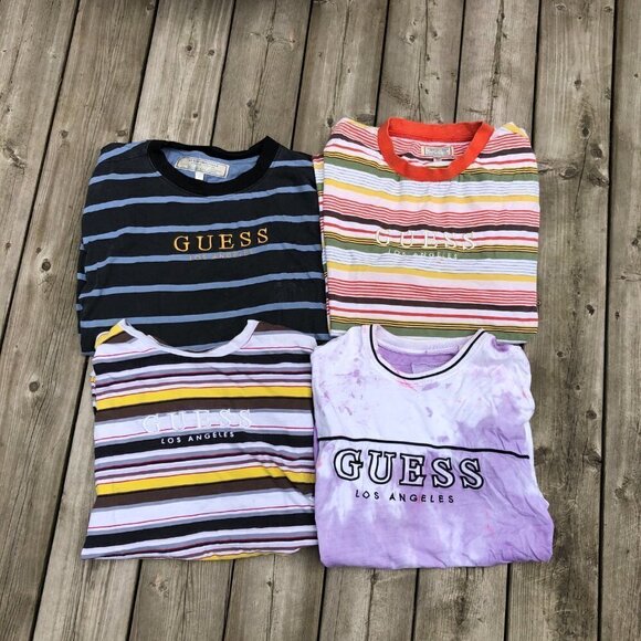 LOT OF 4 Striped Guess Shirts XL - Picture 2 of 2